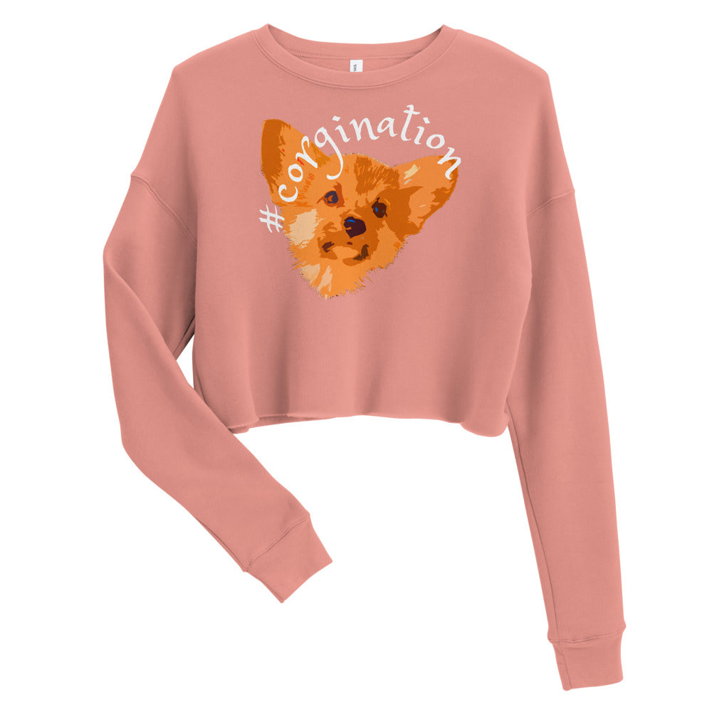 Gift for dog lovers. #corgination cropped sweatshirt for girls. Streetwear for women WickedYo.
